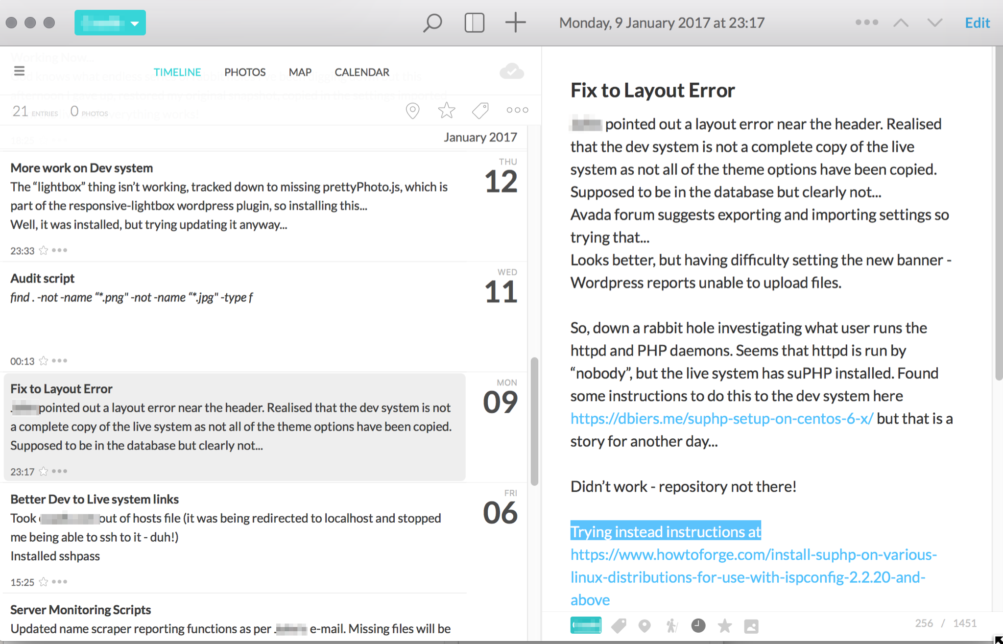 Photograph of journal pages