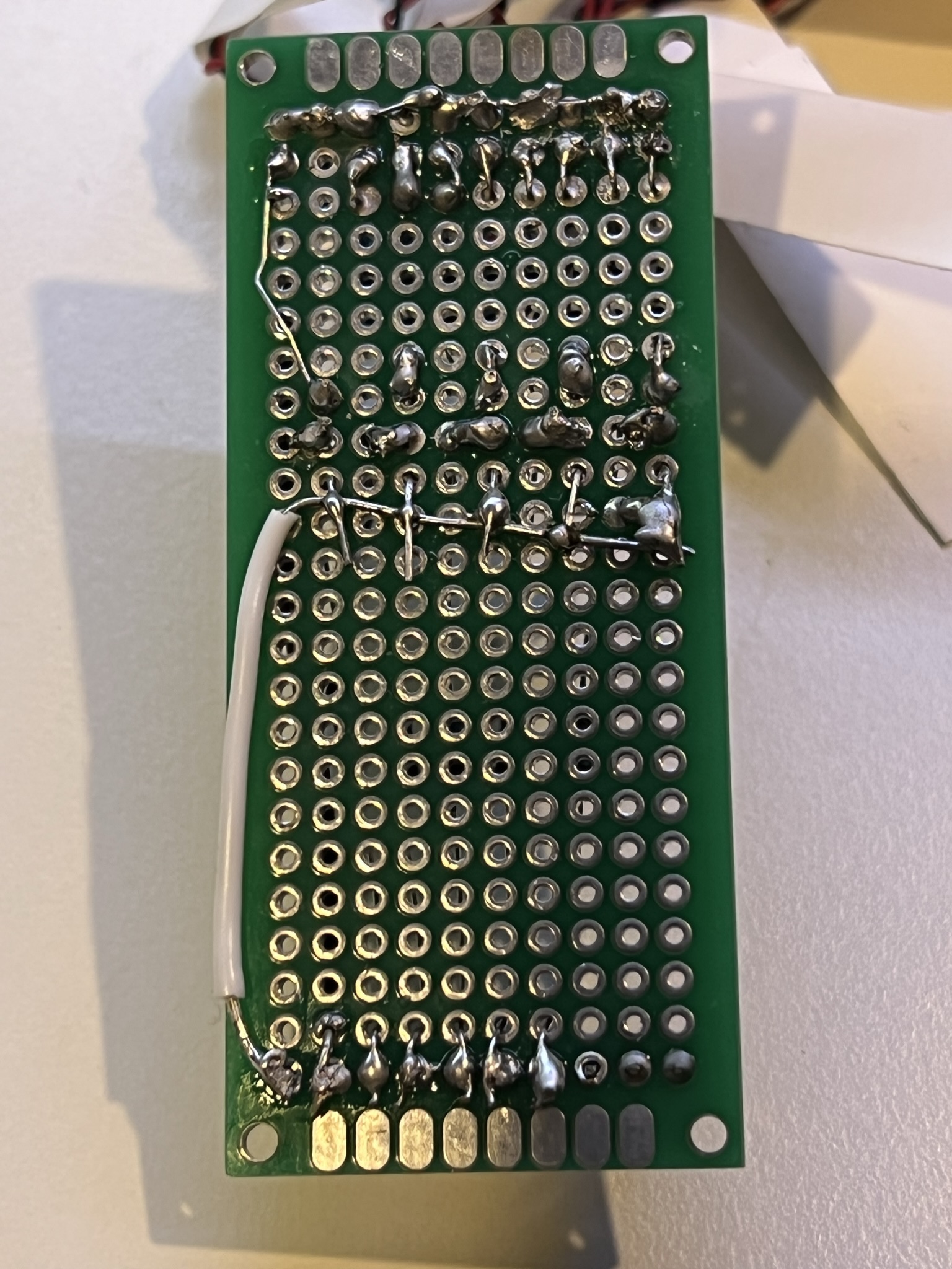 Close up of the bottom of the circuit board