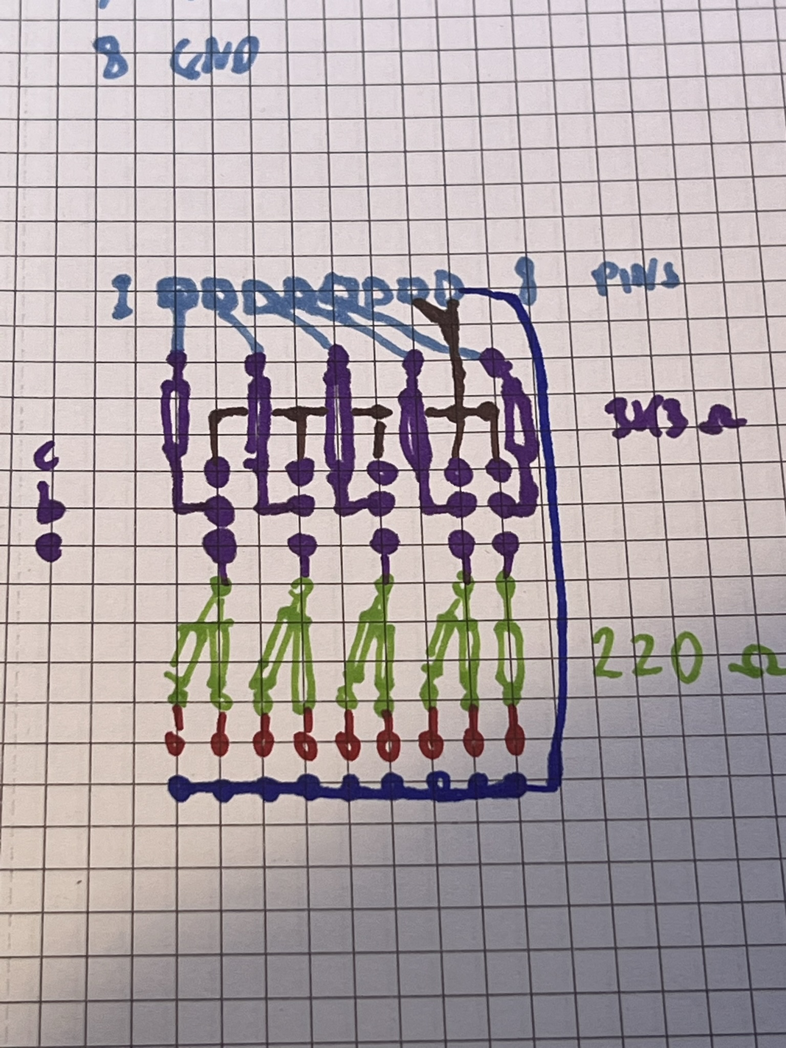 Sketch of the circuit - colour coded