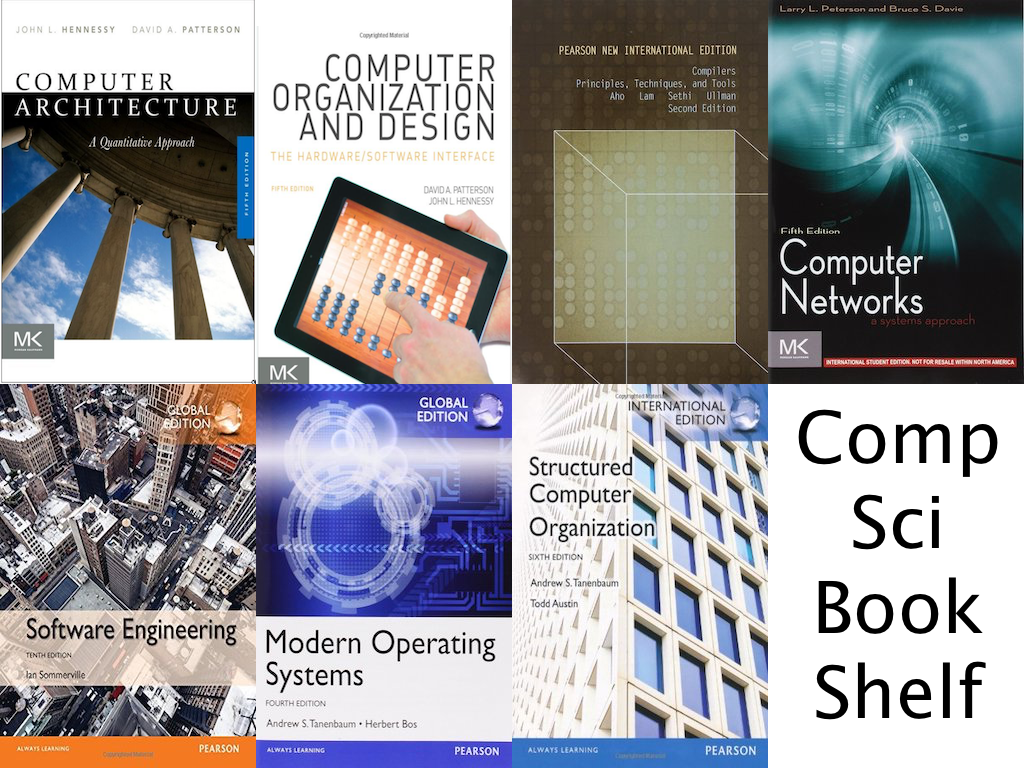 A computer science bookshelf